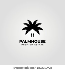 palm house creative logo clever vector minimalist illustration design