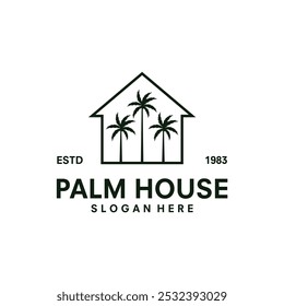 palm house hipster vintage ícone vetor ilustração