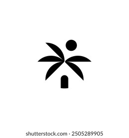 palm house or home palm logo concept vector icon