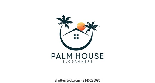 Palm House Logo Design Creative Unique Stock Vector (royalty Free 