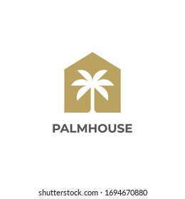 Palm house logo design illustration vector template