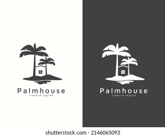 Palm house logo design template