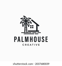 Palm House Logo Design Vector Illustration Stock Vector (Royalty Free ...