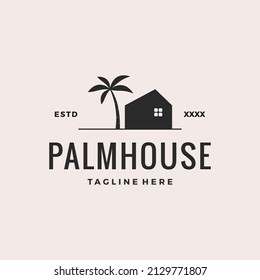 Palm house logo design vector illustration