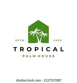 Palm house logo design vector icon illustration