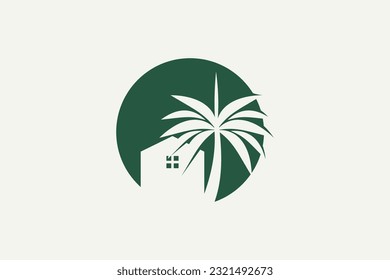 Palm house logo design vector with modern creative style