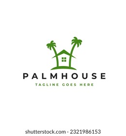 Ilustración vectorial del diseño del logotipo de la casa de la palma
