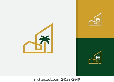 palm house logo design vector template