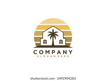 Icono de Vector de diseño de logotipo de Palm House