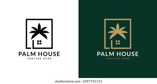 palm house logo icon vector illustration