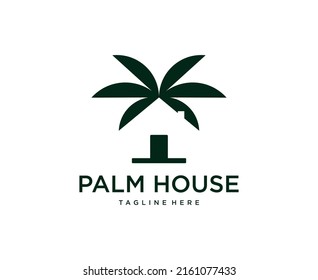 Palm house logo symbol icon design vector template