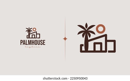 Palm House Logo Template. Universal creative premium symbol. Vector illustration. Creative Minimal design template. Symbol for Corporate Business Identity