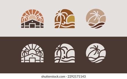 palm House Logo Template. Universal creative premium symbol. Vector illustration