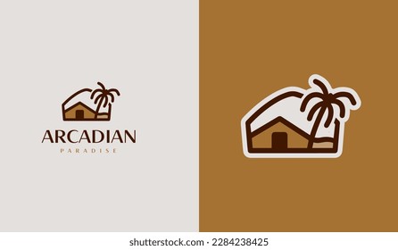Logo von Palm House. Universal Creative Premium Symbol. Symbol für Vektorzeichen-Symbol-Logo-Vorlage. Vektorgrafik