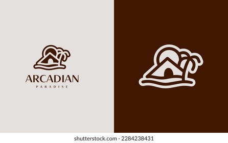 Logo de Palm House. Símbolo universal creativo premium. Plantilla de logotipo del icono de signo del vector. Ilustración del vector