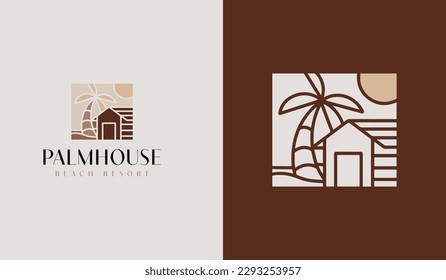 Logo de Palm House. Símbolo universal creativo premium. Plantilla de logotipo del icono de signo del vector. Ilustración del vector