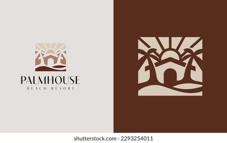 Palm House Logo. Universal creative premium symbol. Vector sign icon logo template. Vector illustration