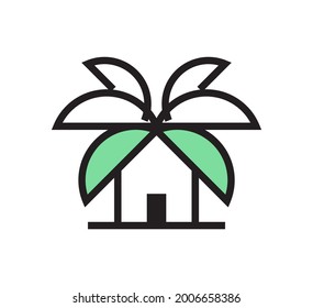 palm house logo vector design template