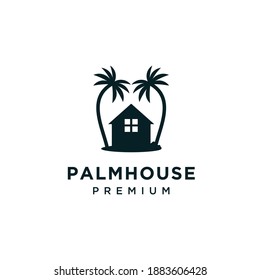 ilustración de icono del logotipo de la casa de la palma