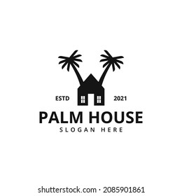 ilustración de icono del logotipo de la casa de la palma