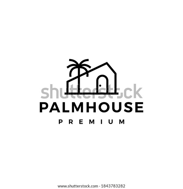 palm house logo\
vector icon illustration
