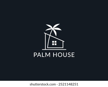 modelo de logotipo de ilustração de vetor de logotipo palm house