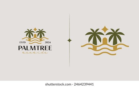 Palm House Resort Logo Template. Universal creative premium symbol. Vector illustration. Creative Minimal design template. Symbol for Corporate Business Identity