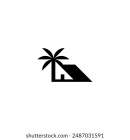Palm house simple logo vector  design with modern concept