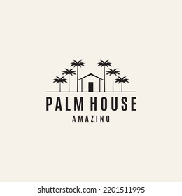 Palm House vintage logo vector image