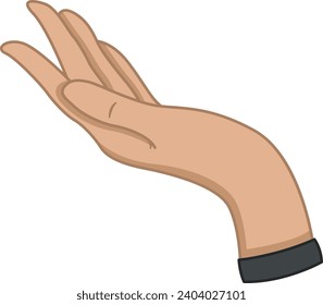 Palm of the Human Hand. Gesto de mano. Plantilla para manifestaciones, caridad y apoyo. Ilustración del vector