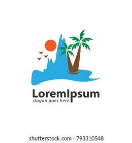 Palm and Ice Berg Logo Design