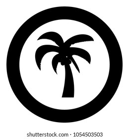 Palm   icon black color in circle or round