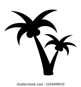 Palm icon in black. Isolated on white background. Vector illustration