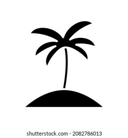 Icono de la palma. Esquema del árbol de coco. Silueta negra de palma tropical. Ilustración vectorial aislada en blanco.