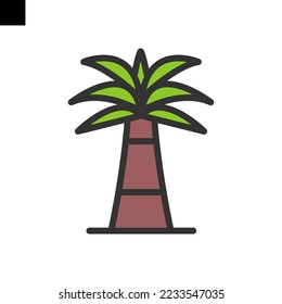 palm icon color style vector