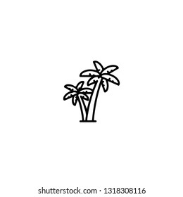 Palm icon, flat design line art thin style, vector illustration. Festive carnivals in Brazil and Mardi Gras in Venice

