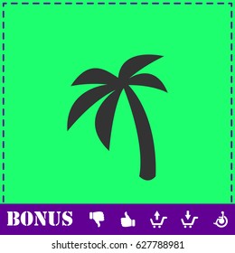 Palm icon flat. Simple vector symbol and bonus icon
