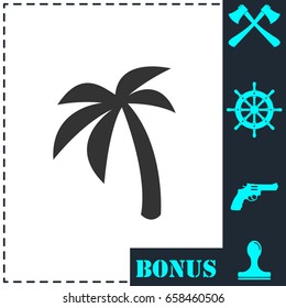 Palm icon flat. Simple vector symbol and bonus icon