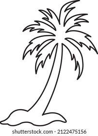 Palm icon flat vector illustration line art on white background..eps