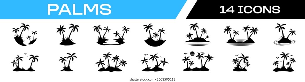 palm icon. island icon set