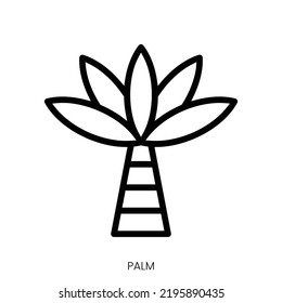 palm icon. Line Art Style Design Isolated On White Background