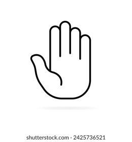 Icono de palma. Estilo lineal. Icono vectorial
