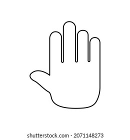 icono de la palma en fondo blanco, ilustración vectorial