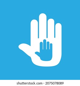 icono de la palma en fondo blanco, ilustración vectorial