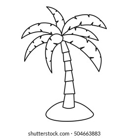 Palm icon. Outline illustration of palm vector icon for web