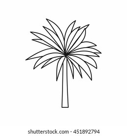 Palm icon in outline style isolated vector illustration