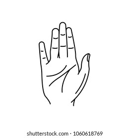 Palm icon. Outline palm vector icon for web design isolated on white background