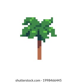 Icono de la palma. Arte de píxeles. Activos de juego. estilo de 8 bits. Ilustración vectorial abstracta aislada. 