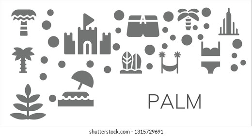 "palm icon set. 11 filled palm icons. Simple modern icons about - Palm tree