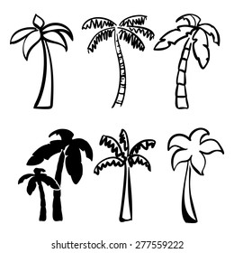 palm  icon sketch collection cartoon vector illustration